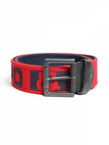 C-2133 Men's Fabric Belt Casual Belt with Large Brand Logo