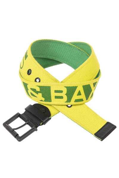 C-2133 Men's Fabric Belt Casual Belt with Large Brand Logo