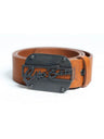 C-2136 Men's Leather Belt, Modern Casual Look with Designer Buckle