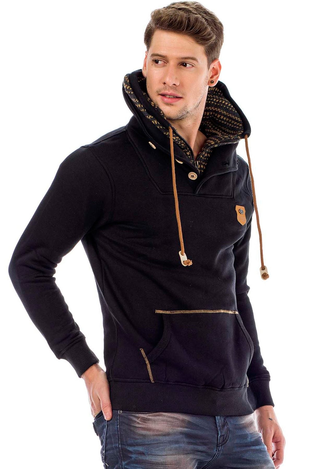C44200 Men's hooded sweatshirt in a cool look