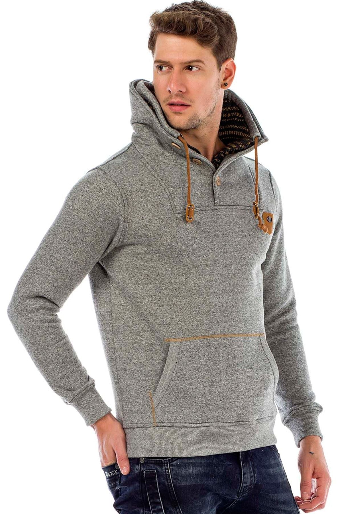C44200 Men's hooded sweatshirt in a cool look