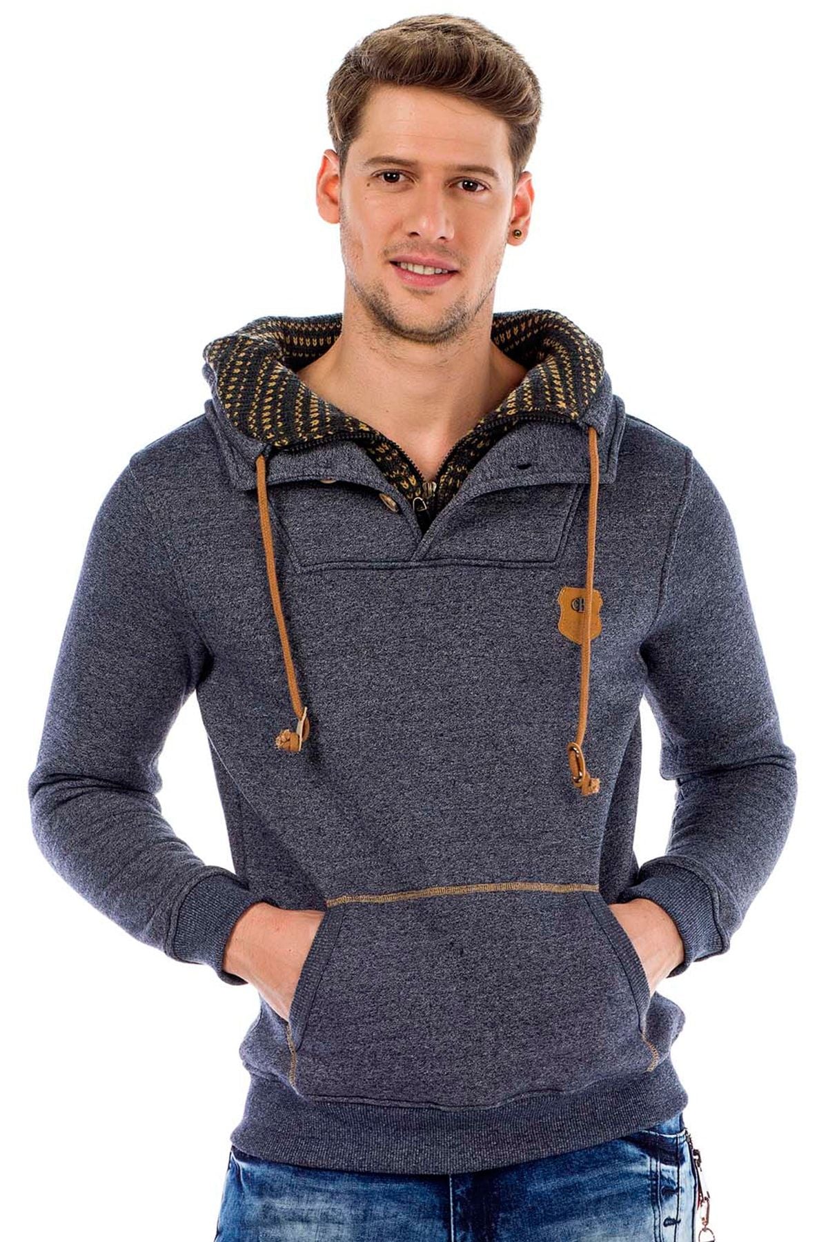 C44200 Men's hooded sweatshirt in a cool look