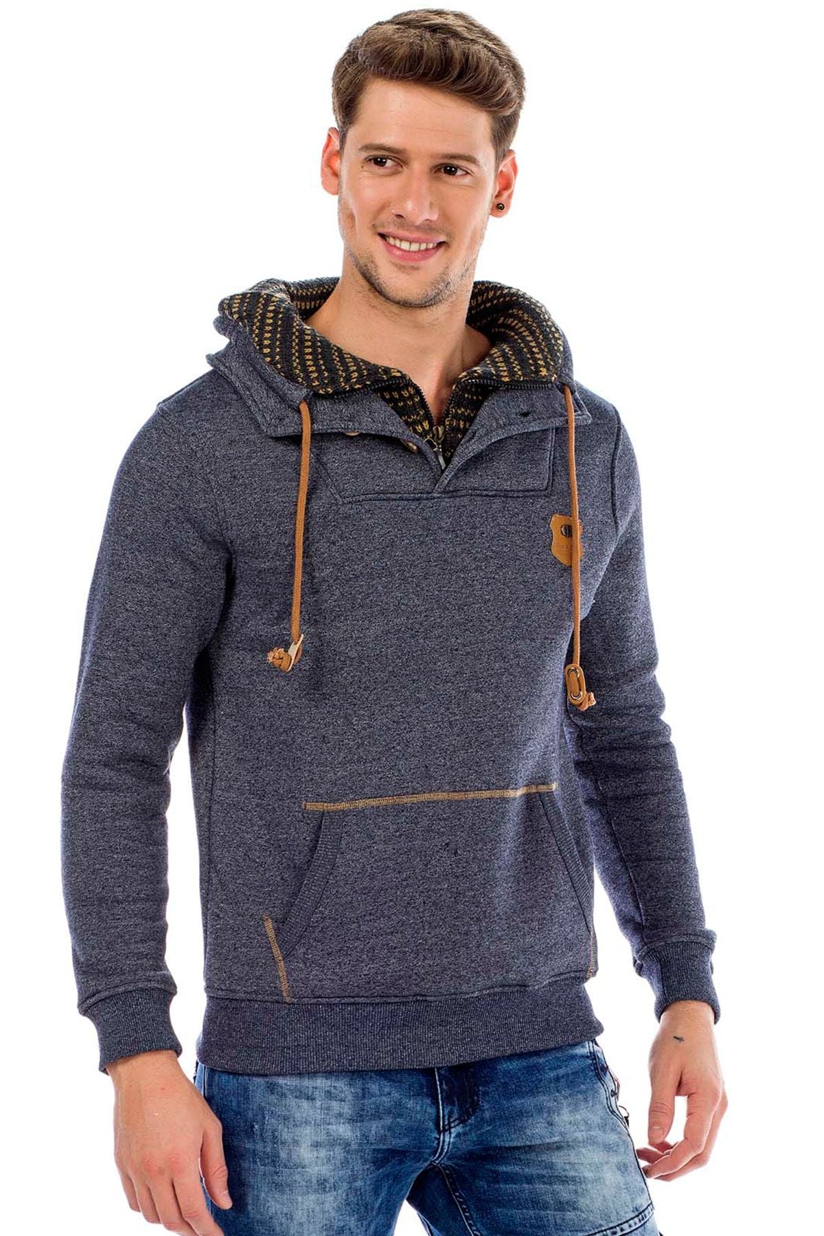 C44200 Men's hooded sweatshirt in a cool look