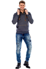 C44200 Men's hooded sweatshirt in a cool look