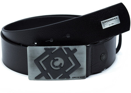 C44856 Men's leather belt in a casual look with designer buckle