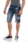 CK234 Men's Capri denim shorts cargo style with zippers