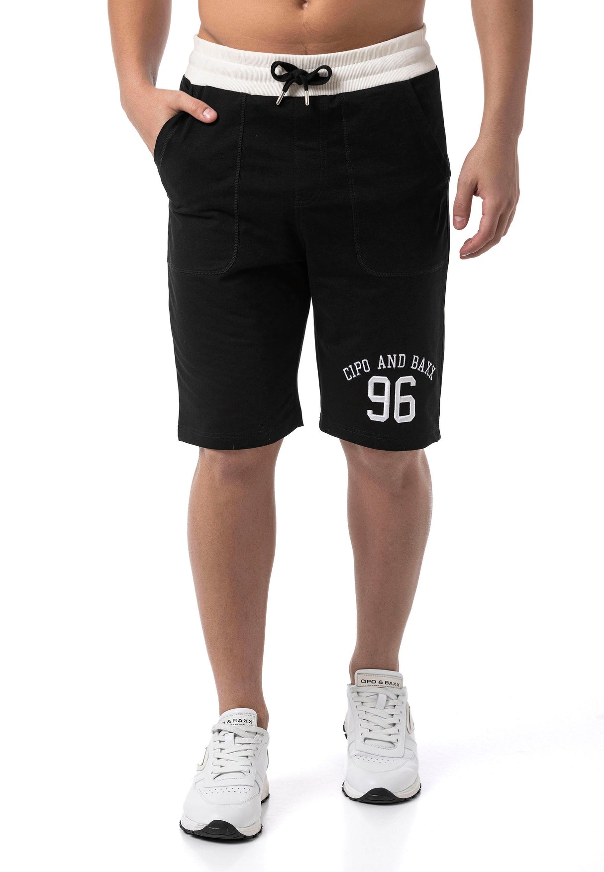 CK300 Men's Straight Fit Shorts with Embroidery