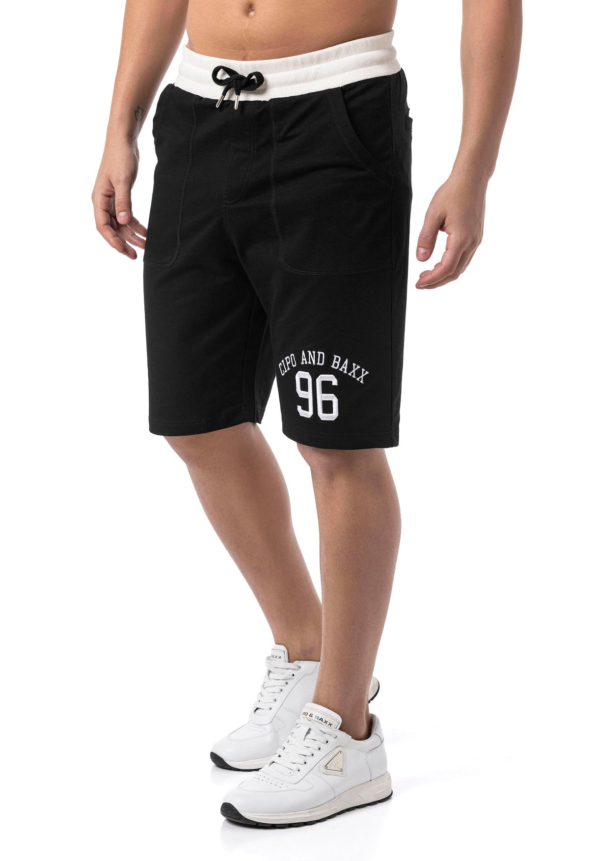 CK300 Men's Straight Fit Shorts with Embroidery