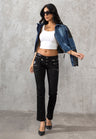 CBW-0313 Women's Jeans Triple Waistband Slim Fit Elastane