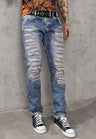 CD131 Men's comfortable jeans with belt