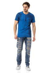 CD131 Men's comfortable jeans with belt