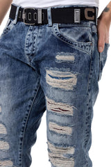 CD131 Men's comfortable jeans with belt