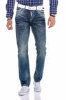 CD184 Men's comfortable jeans with contrasting decorative seams in straight fit