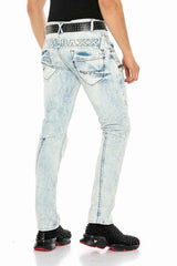 CD272 Men's comfortable jeans with embroidered seams in straight fit