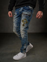CD293 Men's comfortable biker-style jeans in straight fit