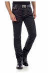 CD295 Men's comfortable jeans in a glossy matte look in straight fit