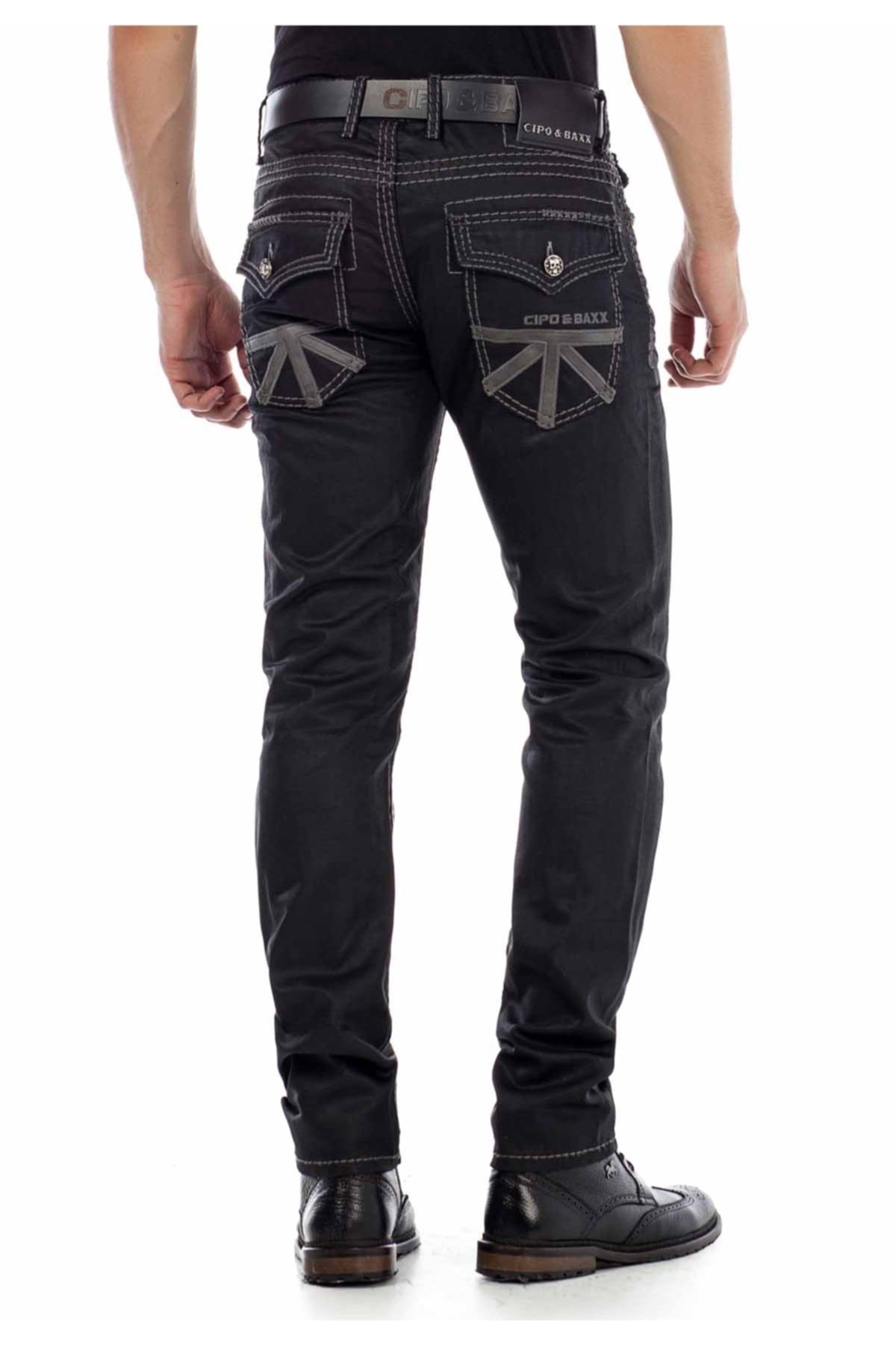 CD295 Men's comfortable jeans in a glossy matte look in straight fit