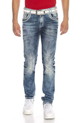 CD314 Men's comfortable jeans with discreet seams in straight fit