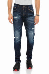 CD392 men's slim-fit jeans in a used look