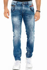 CD394 Men's slim-fit jeans in a washed design