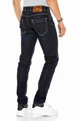 CD395 Men's comfortable jeans with stylish contrast stitching in straight fit