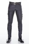 CD405 Men's comfortable jeans with cool decorative zippers in straight fit