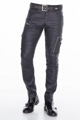 CD405 Men's comfortable jeans with cool decorative zippers in straight fit