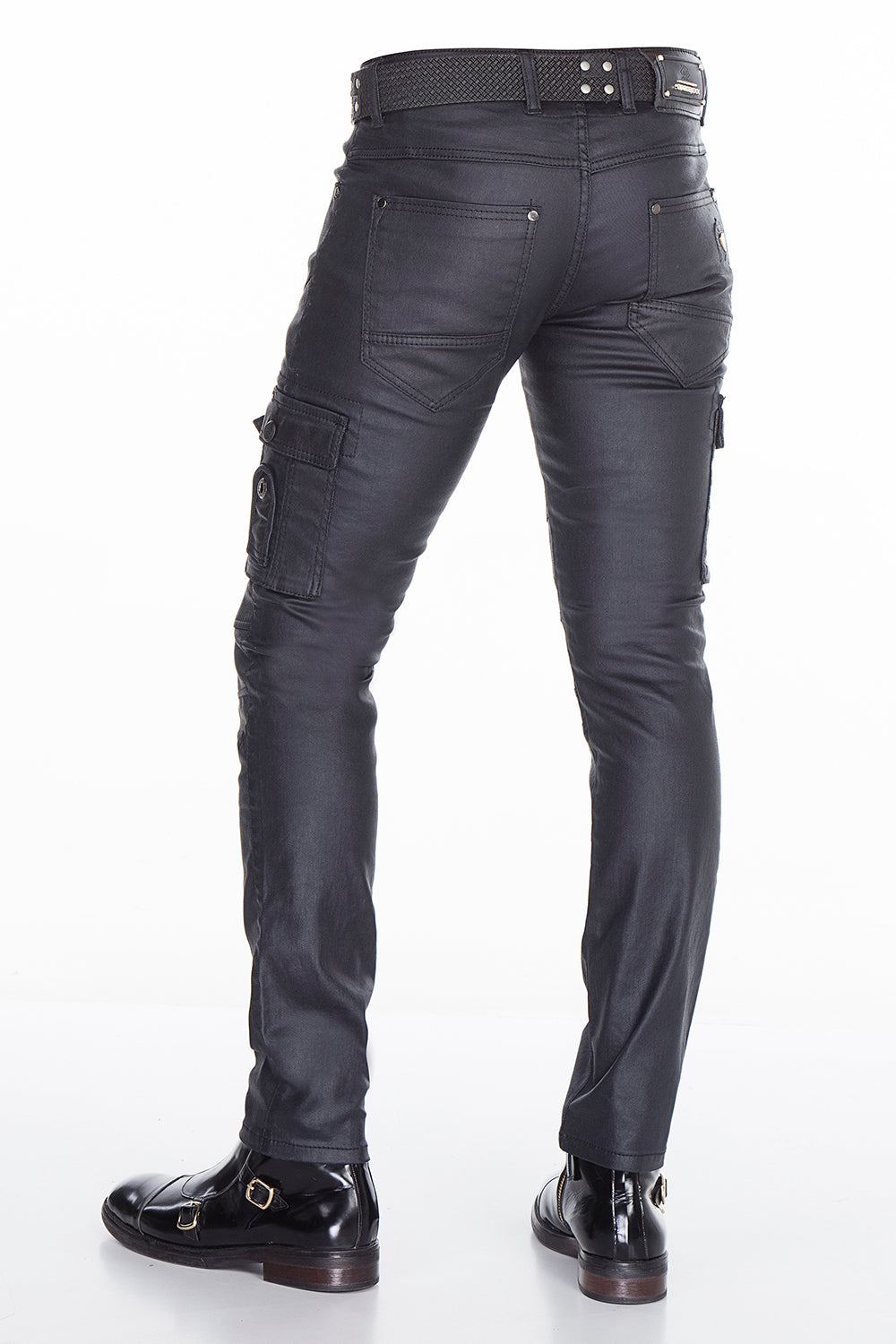 CD405 Men's comfortable jeans with cool decorative zippers in straight fit