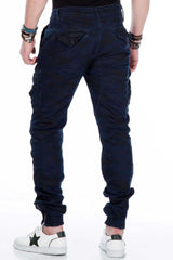 CD422 Men's Jeans Cargo Trousers with Elastic Hem