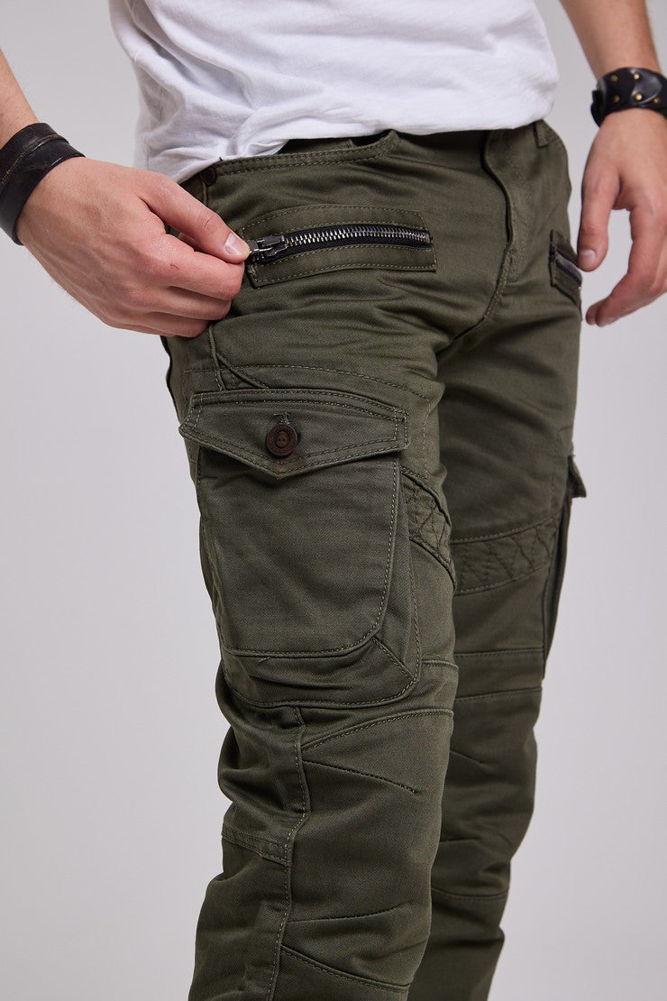 CD424 Men's cargo trousers in trendy biker style