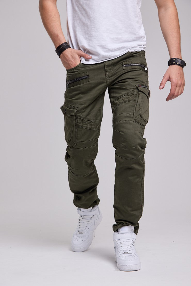 CD424 Men's cargo trousers in trendy biker style