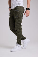 CD424 Men's cargo trousers in trendy biker style