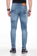 CD456 Men's slim-fit jeans with a washed look