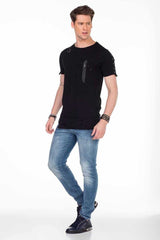 CD456 Men's slim-fit jeans with a washed look