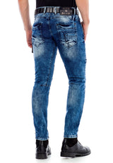 CD478 Men's comfortable jeans in a washed look, slim fit