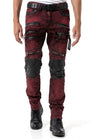 CD481 Men's Slim Fit Jeans with rivets and decorative zippers