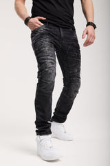 CD491 Men's slim-fit jeans with decorative zipper