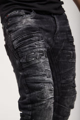 CD491 Men's slim-fit jeans with decorative zipper