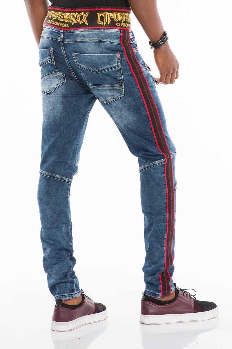 CD504 Men's comfortable jeans with drawstring waistband in slim fit