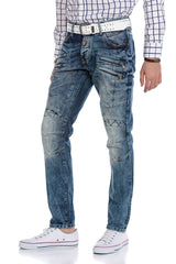 CD510 Men's comfortable jeans with distinctive decorative seams