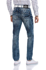 CD510 Men's comfortable jeans with distinctive decorative seams