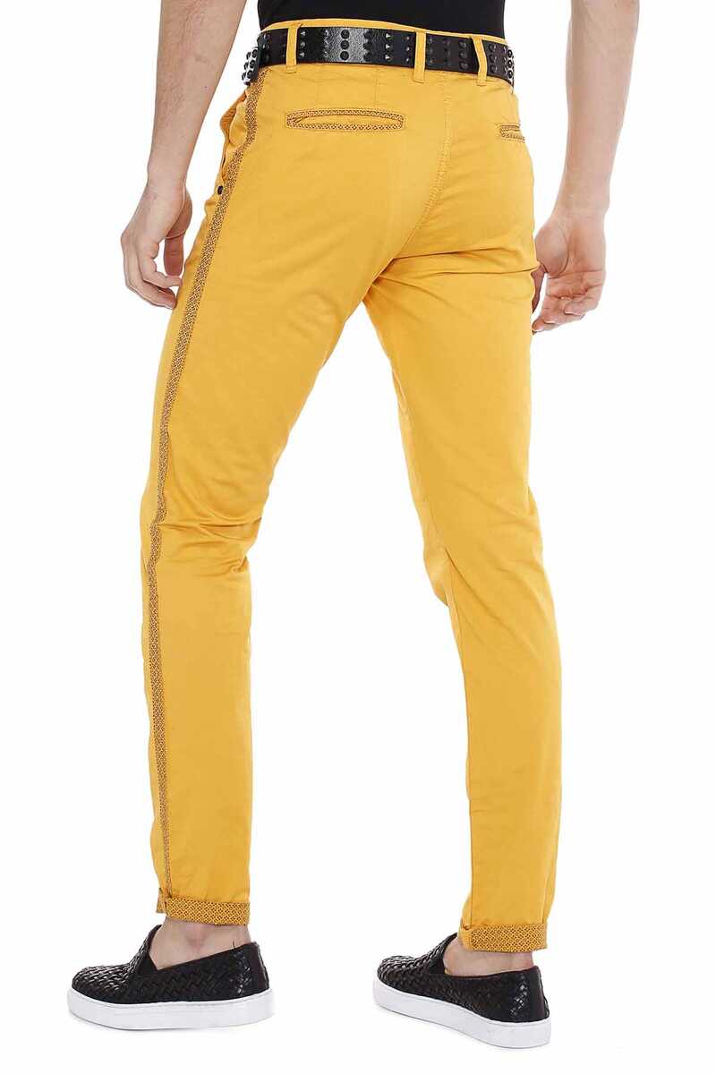 CD511 Men's chino trousers with fashionable decorative stitching