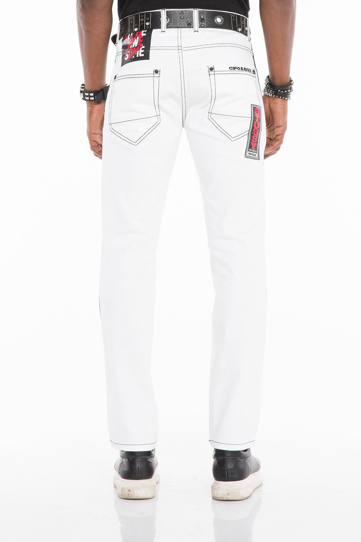CD525 Men's Jeans with Stripes and Side Panels