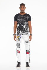 CD525 Men's Jeans with Stripes and Side Panels