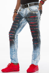 CD526 Men's slim-fit jeans in a casual used look