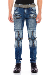 CD551 Men's comfortable jeans with fashionable details in straight fit