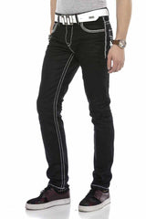 CD553 Men's comfortable jeans with contrasting seams