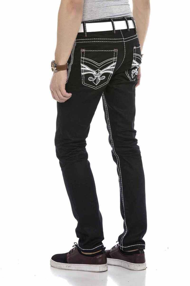 CD553 Men's comfortable jeans with contrasting seams