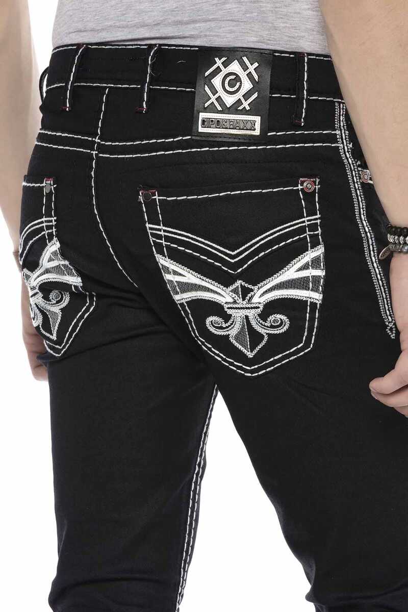 CD553 Men's comfortable jeans with contrasting seams