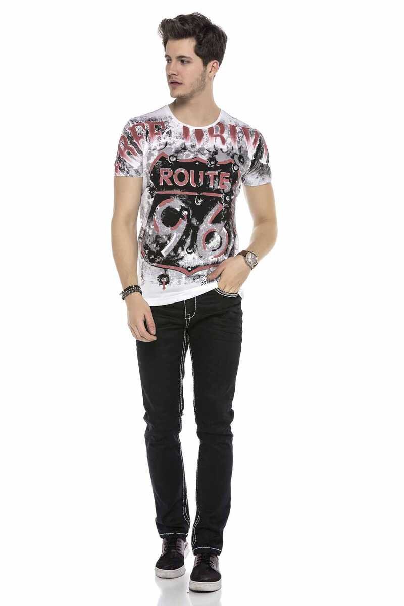 CD553 Men's comfortable jeans with contrasting seams